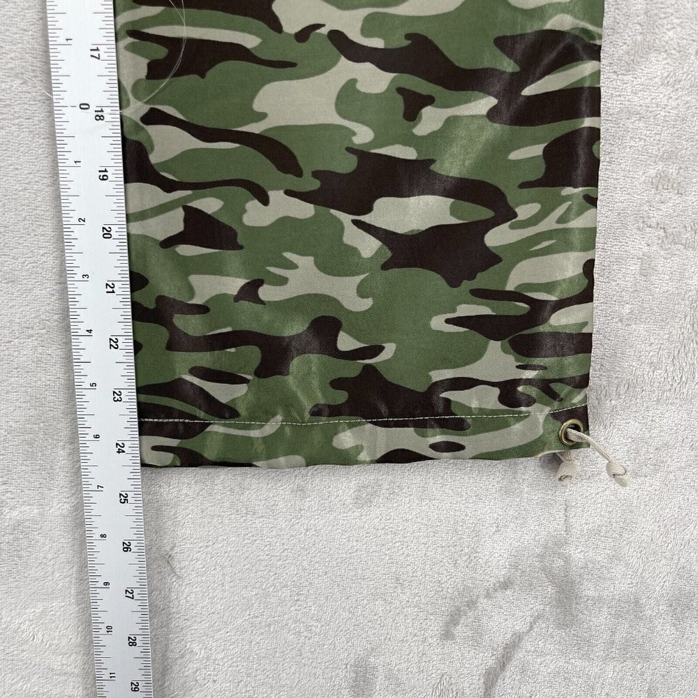 Express Camo Print Satin Cropped Cargo Pants Parachute Pants Hem Cinch - Picture 11 of 12